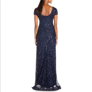 Navy sequin long gown